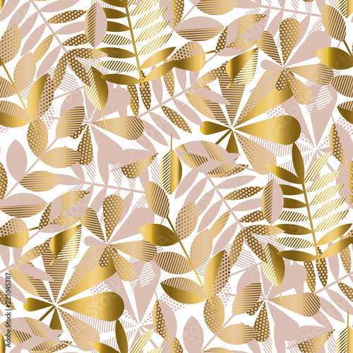 Elegant gold fall leaves se...