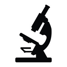 A Black And White Silhouette Of A Microscope