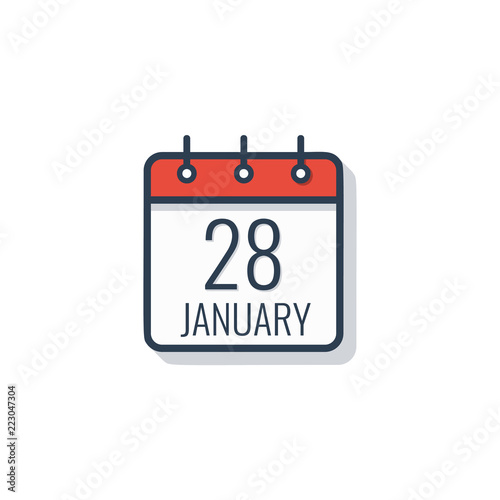 Fotografia Calendar day icon isolated on white background
