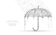 Vector umbrella rain protection. Abstract low poy umbrella cover in rain