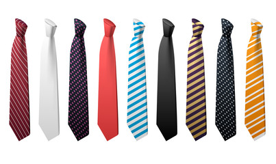 Poster - Tie icon set. Isometric set of tie vector icons for web design isolated on white background