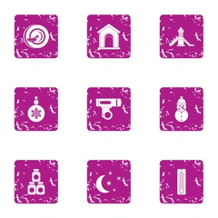 Poster - Play all day icons set. Grunge set of 9 play all day vector icons for web isolated on white background