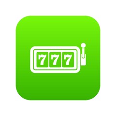 Poster - Lucky seven on slot machine icon digital green for any design isolated on white vector illustration