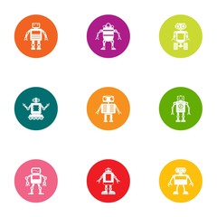 Poster - Iron orgasm icons set. Flat set of 9 iron orgasm vector icons for web isolated on white background