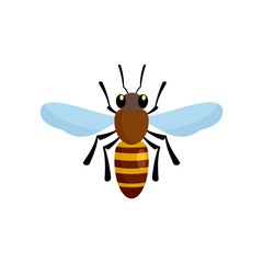 Sticker - Bee queen of insect icon. Flat illustration of bee queen of insect vector icon for web design