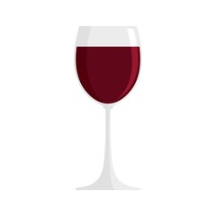 Sticker - Glass of red wine icon. Flat illustration of glass of red wine vector icon for web design