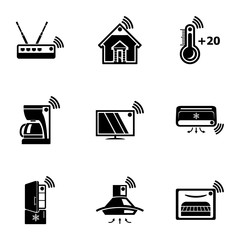 Poster - Wifi home icons set. Simple set of 9 wifi home vector icons for web isolated on white background