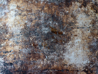 Wall Mural - Dark worn rusty metal texture background.