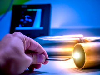 Poster - equipment for industrial control. quality control of welding. checking of welding works. defectoscop