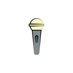 Poster - microphone colored icon. Element of birthday icon for mobile concept and web apps. Color microphone icon can be used for web and mobile