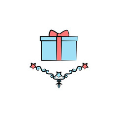 Poster - gift colored icon. Element of birthday icon for mobile concept and web apps. Color gift icon can be used for web and mobile