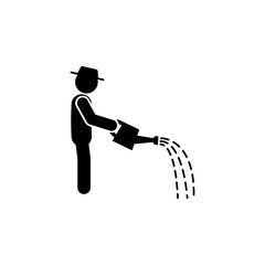 Poster - man watering can icon. Element of gardening icon for mobile concept and web apps. Glyph watering can can be used for web and mobile