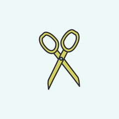 Poster - scissors sketch icon. Element of education icon for mobile concept and web apps. Field outline scissors sketch icon can be used for web and mobile
