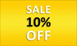 © Hepta - Sale 10% Off - Golden business poster. Clean text on yellow background.