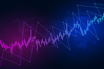 Poster - Stock exchange chart market investment trading. Trading platform. Business graph. Vector Illustration