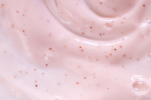 Cosmetics For Women. Pink Cream Gel Body Scrub.