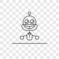 Poster - Robot vector icon isolated on transparent background, Robot logo design