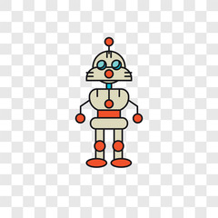 Poster - Robot vector icon isolated on transparent background, Robot logo design