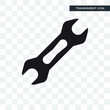 Wrench vector icon isolated on transparent background, Wrench logo design