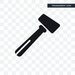 Inclined Hammer vector icon isolated on transparent background, Inclined Hammer logo design