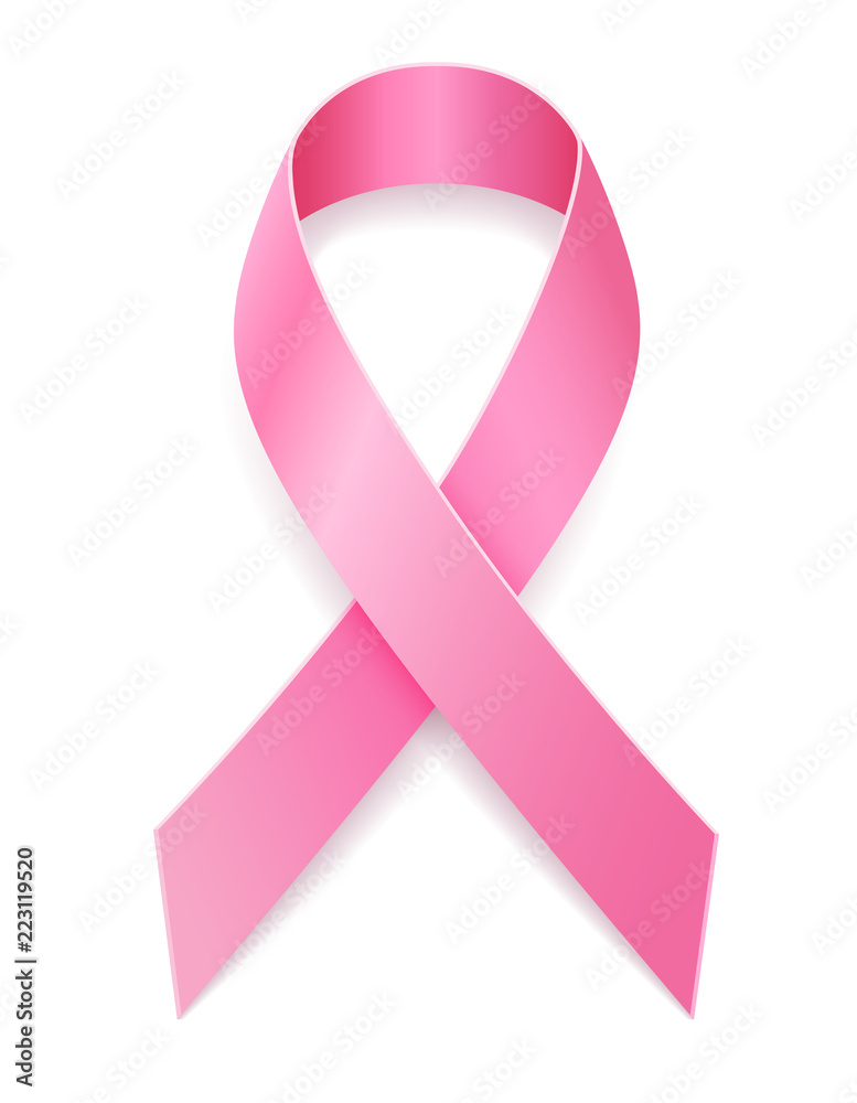 pink ribbon breast cancer awareness stock vector illustration - obrazy, fototapety, plakaty 