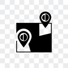 google maps icon isolated on transparent background. Modern and editable google maps icon. Simple icons vector illustration.