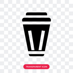 Wall Mural - Disposable Paper Cup vector icon isolated on transparent background, Disposable Paper Cup logo design