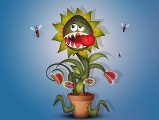 Sticker - carnivorous plant eat mosquitoes