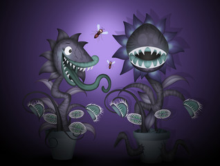 Sticker - carnivorous plant in the dark