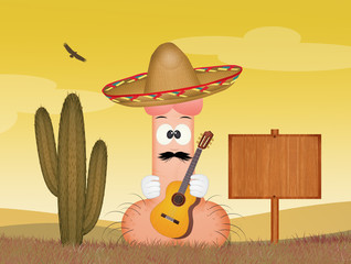 Poster - funny penis with guitar and sombrero