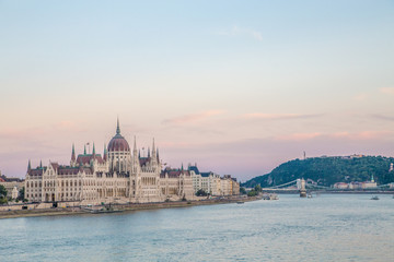 Budapest cityscape with Parliament building at Danube river, Hungary