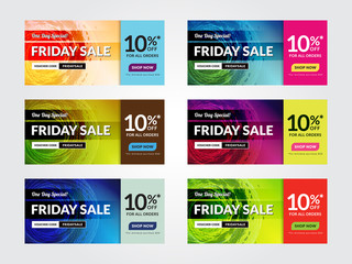 Wall Mural - multipurpose banner design in 6 different color themes