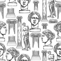 Poster - Classical pattern of Venus de Milo and columns