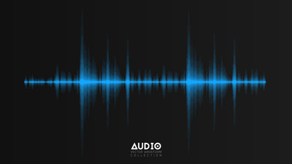 Poster - vector echo audio wavefrom. abstract music waves oscillation. futuristic sound wave visualization. s