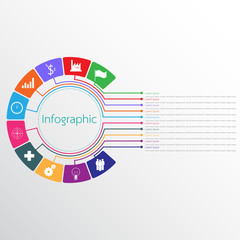 Poster - Vector infographic templates used for detailed reports. All 10 topics.