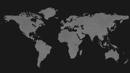 Poster - Halftone dot pattern world map background - vector design