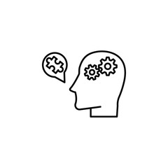 Poster - mechanical brain human icon. element of artificial intelligence icon for mobile concept and web apps