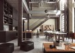 Loft - nowoczesne wnętrze w industrialnym stylu zaprojektowane jako mieszkanie o otwartym planie z kuchnią, jadalnią, pokojem dziennym oraz domowym biurem na parterze i sypialnią na antresoli.