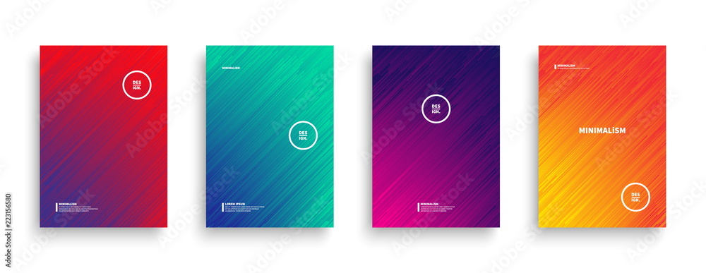 Dynamic Flow Lines with Vivid Colors Vector Minimalist Style Brochure, Cover, Flyer, Book Design Template. Contemporary Digital Glitch Art Conceptual Illustration - obrazy, fototapety, plakaty 