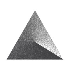 Canvas Print - Minimal Vector Stippled Triangle Shape. Dotwork Art Illustration. Stippling Background