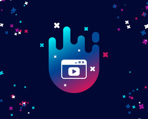 Poster - Browser Window simple icon. Video content sign. Internet page symbol. Cool banner with icon. Abstract shape with gradient. Vector