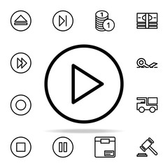 Poster - sign for play in a circle icon. web icons universal set for web and mobile