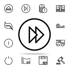 Poster - rewind mark in a circle icon. web icons universal set for web and mobile