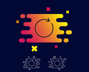 Aufkleber - Refresh line icon. Rotation arrow sign. Reset or Reload symbol. Gradient banner with line icon. Abstract shape. Vector