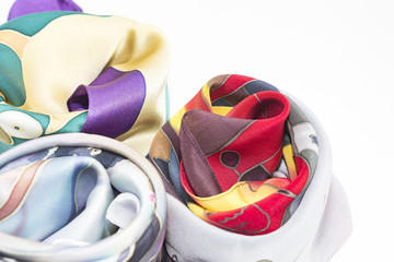 women's silk scarves close-up