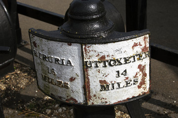 canal mileage sign