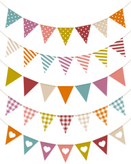 Poster - 5 Seamless Festoons Curve Pattern Retro Colour