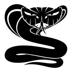 Canvas Print - Cobra snake sign on a white background.