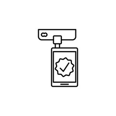 Poster - mobile payment. Element of online shopping icon for mobile concept and web apps. Thin line mobile payment can be used for web and mobile