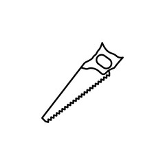 Poster - saw concept line icon. Simple element illustration. saw concept outline symbol design from construction tool set. Can be used for web and mobile UI/UX